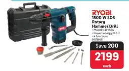 Makro RYOBI 1500 W SDS Rotary Hammer Drill offer