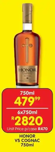 Shoprite Honor VS Cognac 750ml offer