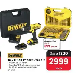 Makro DeWalt 18 V Li-Ion Impact Drill Kit offer