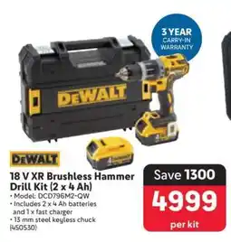 Makro 18 V XR Brushless Hammer Drill Kit (2 x 4 Ah) offer