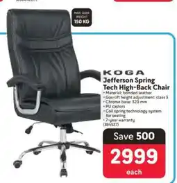Makro KOGA Jefferson Spring Tech High-Back Chair offer