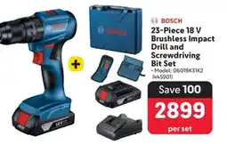 Makro BOSCH 23-Piece 18 V Brushless Impact Drill and Screwdriving Bit Set offer