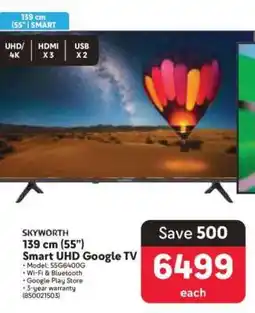 Makro SKYWORTH 139 cm (55”) Smart UHD Google TV offer