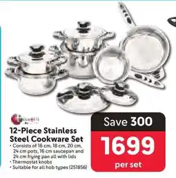 Makro 12-Piece Stainless Steel Cookware Set offer