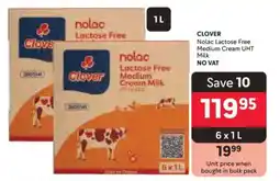 Makro CLOVER Nolac Lactose Free Medium Cream UHT Milk offer