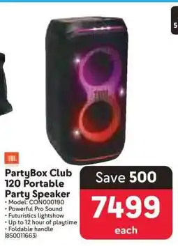 Makro PartyBox Club 120 Portable Party Speaker offer