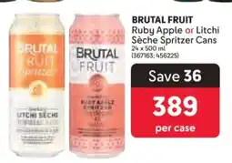 Makro BRUTAL FRUIT Ruby Apple or Litchi Sèche Spritzer Cans offer