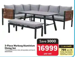 Makro 3-Piece Warburg Aluminium Dining Set offer