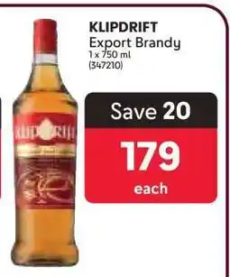 Makro Klipdrift Export Brandy offer