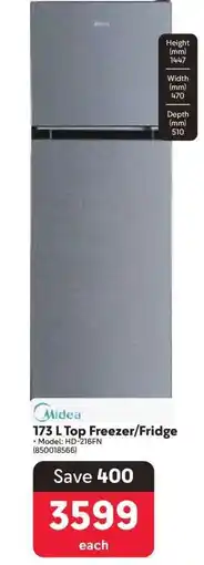 Makro Midea 173 L Top Freezer/Fridge offer