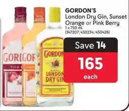Makro GORDON’S London Dry Gin, Sunset Orange or Pink Berry offer