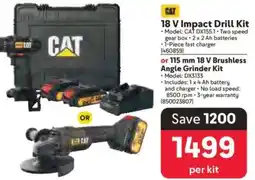 Makro 18 V Impact Drill Kit or 115 mm 18 V Brushless Angle Grinder Kit offer