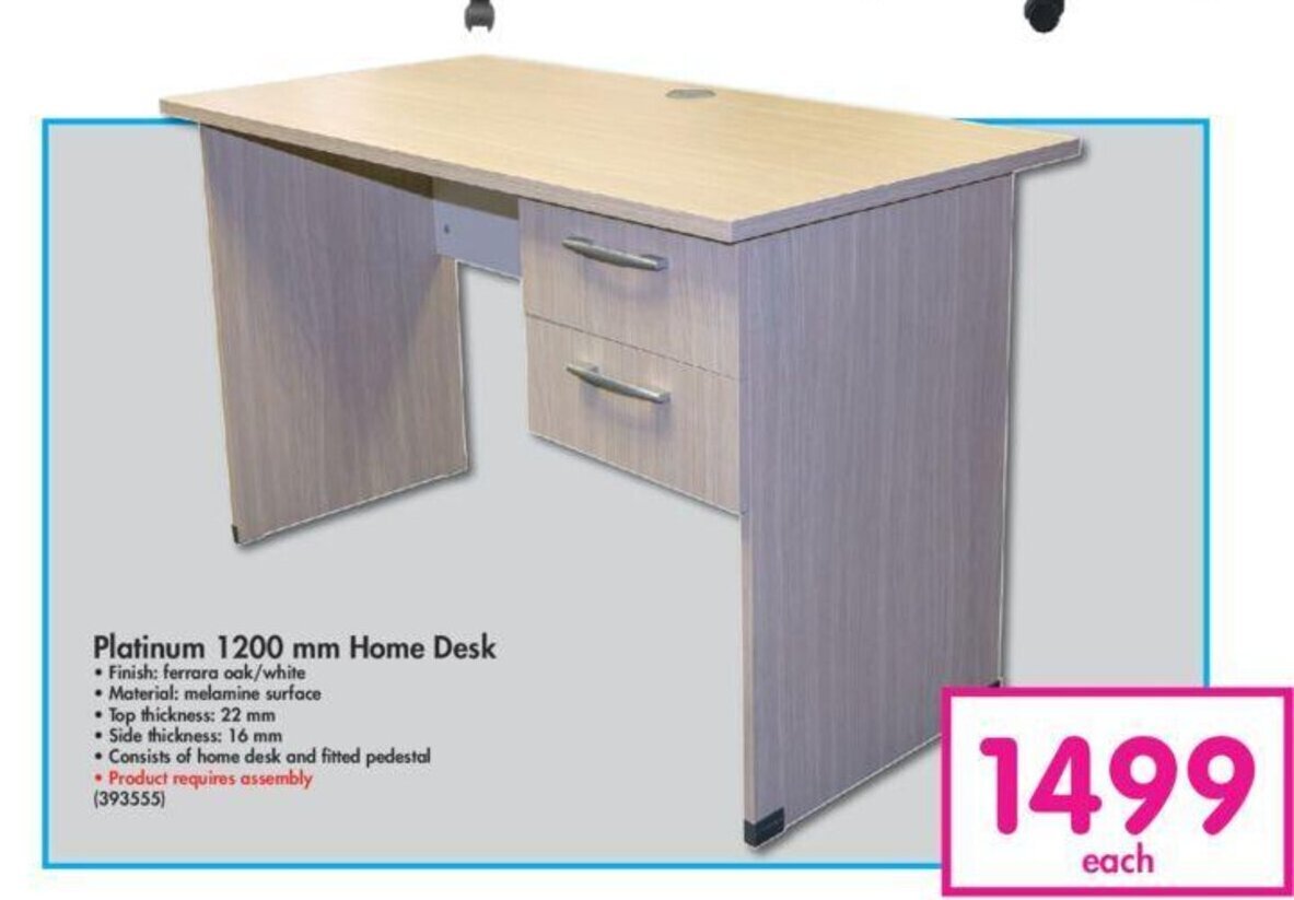 Platinum 1200 mm Home Desk offer at Makro