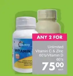 Save Unlimited Vitamin C & Zinc/ Vitamin D offer