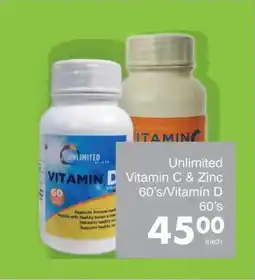 Save Unlimited Vitamin C & Zinc/ Vitamin D offer