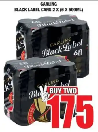 Boxer Carling black label cans offer