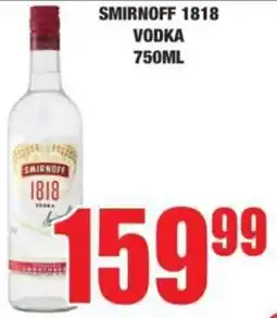 Boxer Smirnoff 1818 vodka offer
