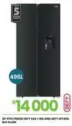 Fair Price Defy 496Ltr BLK Glass SXS Fridge DFF456 offer