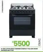 Fair Price Obac 6 Burner Compact Full Gas Matt Blk Stove 76 x 60 OB760G/S 21-585 offer