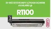 Fair Price Defy C/Hood Stove DCH60B 21-051 offer