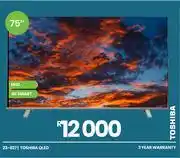 Fair Price Toshiba 75 QLED UHD 4K Smart Television 23-827 offer
