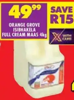 Shoprite Orange grove isibhakela full cream maas offer