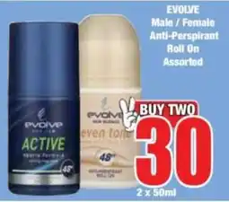 Boxer EVOLVE Male/Female Anti-Perspirant Roll On Assorted offer