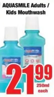 Boxer AQUASMILE Adults/ Kids Mouthwash offer