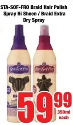Boxer STA-SOF-FRO Braid Hair Polish Spray Hi Sheen/ Braid Extra Dry Spray offer