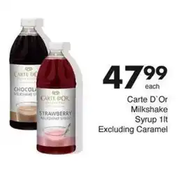Save Carte D'Or Milkshake Syrup offer
