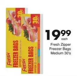 Fresh Zipper Freezer Bags Medium
