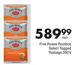 Save Five Roses Rooibos Select Tagged Teabags offer