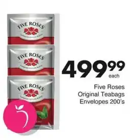 Save Five Roses Original Teabags Envelopes offer