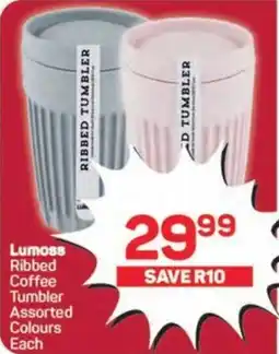 Pick n Pay Lumoss Ribbed Coffee Tumbler Assorted Colours Each offer