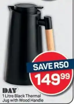 Pick n Pay DAY Black Thermal Jug with Wood Handle offer