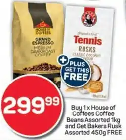 Pick n Pay Buy House of Coffees Coffee Beans Assorted and Get Bakers Rusk Assorted FREE offer