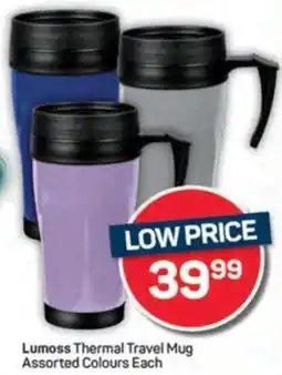 Pick n Pay Lumoss Thermal Travel Mug Assorted Colours Each offer