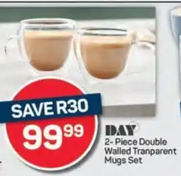 Pick n Pay DAY Double Walled Tranparent Mugs Set offer