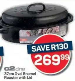 O2dine Oval Enamel Roaster with Lid