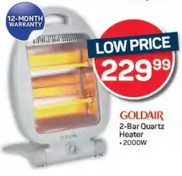 Pick n Pay GOLDAIR 2-Bar Quartz Heater offer