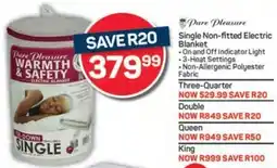 Pick n Pay Pure Pleasure Single Non-fitted Electric Blanket offer