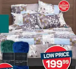 Pick n Pay Pick n Pay Microfibre Double Comforter with FREE Continental Pillowcases Assorted Each offer