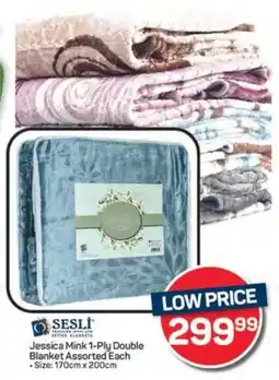 Pick n Pay SESLI Jessica Mink 1-Ply Double Blanket Assorted Each offer