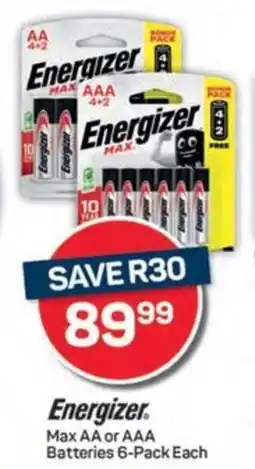 Pick n Pay Energizer Max AA or AAA Batteries offer