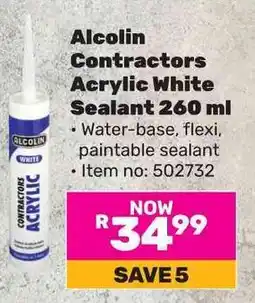 Game Alcolin Contractors Acrylic White Sealant offer
