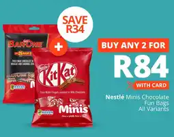 Checkers Nestlé Minis Chocolate Fun Bags All Variants offer