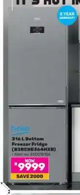 Game Beko 316 L Bottom Freezer Fridge (B3RCNE364HXB) offer