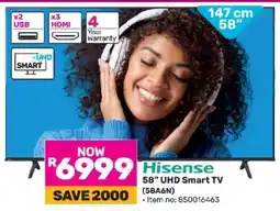 Game Hisense 58 UHD Smart TV (58A6N) offer