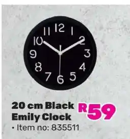 Game 20 cm Black Emily Clock offer