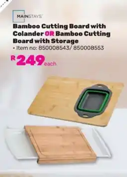 Game Bamboo Cutting Board with Colander OR Bamboo Cutting Board with Storage offer